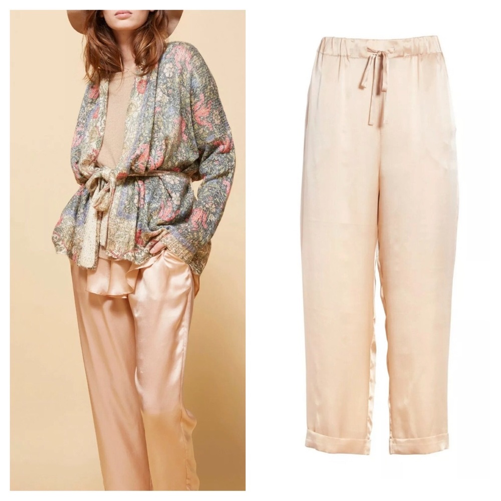 Mes Demoiselles Cream Satin Joggers